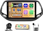 Roinvou 4+64G Android 15 autoraadio Jeep Compass 2017-2019 juhtmevaba Carplay Android autole, 10-tolline autoraadio Incell puuteekraaniga GPS-navigatsiooniga Bluetooth EQ WiFi RDS FM SWC MIC tagurdamine