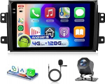 4G 128G VECHTEL 9-tolline Bluetooth autoraadio Suzuki SX4 2006-2013 Carplay Android auto, Android 15, EQ, WiFi GPS, Mirror Link, RDS/FM raadio 2 DIN koos AHD tagurduskaameraga