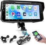 Moto Carplay kaasaskantav autoraadio Moto jaoks, 6,86-tolline puuteekraan, IP68 veekindel koos Android Car Airplay/Android Cast/Bluetooth/rehvir&otilde;hu j&auml;lgimine/automaatne heleduse reguleerimine/TF EQ