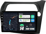 Android 14 Autoradio Honda Civic/Hatchback RHD (2006-2011) Sat NAV - Traadita CarPlay Android Auto - Tagurduskaamera - 2G + 32G - IPS 9-tolline 2 DIN - DAB roolijuhtimiss&uuml;steem Dual Band
