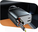Sigaretis&uuml;&uuml;taja USB C 69 W sisset&otilde;mmatav autolaadija, autolaadija USB adapter laadimiskaabel auto tarvikud, mis &uuml;hildub iPhone 16 15 14 13 Pro Max iPad Samsung S24 S25 Pixeliga