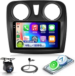 4G 128G VECHTEL 9-tolline Bluetooth autoraadio Renault Dacia Logan 2 Sandero B52 2012-2019 Carplay Android auto, Android 15, EQ, WiFi GPS, Mirror Link, RDS/FM raadio 2 DIN koos AHD tagurduskaameraga