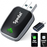 Spedal CL320 CarPlay & Android Car Wireless Adapter - 2 in 1 muundab juhtmega traadiga juhtmeteks, Plug & Play, &uuml;hildub autodega alates 2016. aastast, iOS 10+ & Android 11+, mini ja stabiilne USB-C/A kaabliga