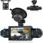 Hodozzy 360&deg; auto armatuurkaamera, 4 kaamerat ees ja taga, 1080P, 8 IR &ouml;&ouml;n&auml;gemine, 3-tolline IPS puuteekraan, loop salvestamine, G-sensor, parkimisseire, armatuurkaamera &ouml;&ouml;n&auml;gemisega