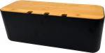 Kaablikarp, pistikupesa, kaablikoguja, hoiukarp kaablijuhtimiseks, laadimiskaabel, ABS plastikust ventilatsiooniga, puidust tekstuuriga organiseerija 30 x 11,5 x 11 cm