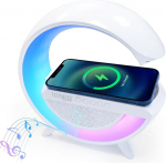 Technaxx traadita LED &ouml;ine valgusek&otilde;lar 10W traadita laadimisjaamaga ja 6 RGB valgusrežiimiga, G-kujuline Bluetooth-k&otilde;lar, multifunktsionaalne traadita mobiiltelefoni laadimisjaam TX-264