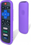 Roku kaugjuhtimispuldi &uuml;mbris - keskkonnas&otilde;bralik silikoonmaterjalist tilgakindel tolmukindel pestav &uuml;hildub enamiku Roku h&auml;&auml;lpuldi mudelitega, Roku TV kaugjuhtimispuldi &uuml;mbris (lilla)