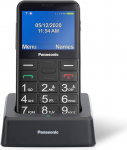 Panasonic KX-TU155EXBN 2G Essentials mobiiltelefon eakatele (laadimisjaam, SOS h&auml;daabinupp, eelisnupp, suur nuputelefon, kuuldeaparaadiga &uuml;hilduv, Bluetooth, FM-raadio, kaamera) Mustanahaline