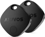 ATUVOS Key Finder Pack of 2, Smart Tracker Tag &uuml;hildub Apple'i "Find My" rakendusega (ainult iOS, Android ei toeta), Bluetooth v&otilde;tmeotsija pagasi / kohvri / koti jaoks, vahetatav aku