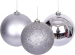Christmas Baubles Shatterproof Medium Grey Christmas Tree Baubles Baubles Ornaments Balls Christmas Decorations Christmas Decorations J&otilde;ulukaunistused J&otilde;ulukaunistus Shiny Matte Glitter 15cm Pack of 3