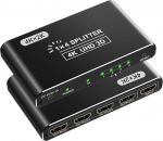 HDMI Splitter 1 in 4 Out - 4K HDMI Splitter 1 in 4 Out toetab HDCP 1.4 4K 3D UHD 1080P - HDMI Splitter 4 monitori samaaegselt HD TV Fire Stick Xbox PS3 PS4 jaoks
