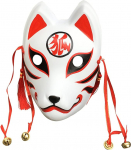 YangYong Fuchsmaske, mittelgro&szlig;e Kitsune Kabuki-Maske f&uuml;r Jungen, japanische Comic-Anime-Thema-Kost&uuml;mmaske f&uuml;r Maskenball, Party, Halloween