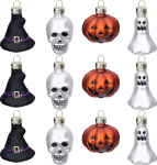 Watayo Halloween klaasist kaunistused Halloweeni kaunistused Klaasist puhutud kaunistused k&otilde;rvitsaga kummitus kolju n&otilde;iam&uuml;ts Halloweeni peo j&otilde;ulupuu kodu kaunistamiseks 12-ne pakett