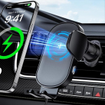 Beeasy 15 W kiire traadita laadimisseadme auto mobiiltelefoni hoidja koos laadimisfunktsiooniga Automaatne induktiivne Qi laadimisjaam auto mobiiltelefoni hoidja auto laadija ventilatsioon iPhone Samsung Huawei LG-le