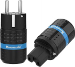 Monosaudio paar HiFi Schuko pistik + IEC C15 &uuml;hendus High End IEC pistikupesa 16A 250V Audiophile Power Plug Coupling (Rhodinated, E102R/F102R)