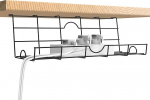 2 Pack kaablijuhtimise riiul laua all kaablile mahutab kuni 11 naela kontori ja kodu jaoks laua all 16.1" x 5" x 5" Must