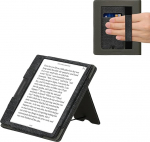 kwmobile &uuml;mbris &uuml;hildub Onyx Boox Leaf 2 &uuml;mbrisega - Flip Case koos k&auml;erihmaga - Kunstnahast &uuml;mbris - must tumehall