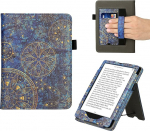 kwmobile Flip Cover &uuml;hilduv Amazon Kindle Paperwhite (11st Gen - 2021) - Kaane koos k&auml;erihmaga Mandala kollane tumesinine