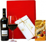 Milano kinkekomplekt, punase veini ja Lindt &scaron;okolaadiga t&auml;idetud kinkekorv, veini ja &scaron;okolaadi kinkekorv meestele ja naistele s&uuml;nnip&auml;evaks, t&auml;nut&auml;heks, emadep&auml;evaks