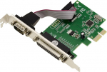 KALEA-INFORMATIQUE &copy; Controller Card PCI Express (PCIe)/1 Series COM RS232 Port + 1 Port Parallele DB25 LPT/Seven/with WCH382L Chipset &ndash; Supports Windows 8.1, 10/8/vista/XP + LINUX 2.6.X/3.x + Back