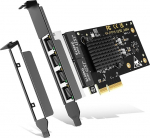 4 Port 1Gb Base-T Network Card, I350 Controller, NICGIGA 4 x 1G PCIe Ethernet Adapter, 1Gbe RJ45 Port NIC Card, Windows 10/11/Windows Server/Linux