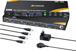 HDMI KVM l&uuml;liti 4 PC 1 monitor 8K @ 60Hz, 4 port HDMI 2.1 KVM l&uuml;liti 4 arvutile, mis jagavad 1 monitori ja 4 USB 3.0 seadet (klaviatuur, hiir, printer), koos juhtmega kaugjuhtimispuldi ja 4 USB 3.0 kaabliga.