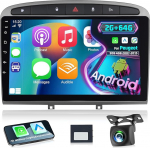 [2+64G] Android 13 autoraadio Peugeot 308 408 2007-2015 traadita Carplay & Android Car - 9-tolline puuteekraaniga autoraadio WiFi GPS peeglilink DSP FM/RDS raadio SWC+ AHD tagurduskaameraga