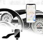 KUNGKIC auto mobiiltelefoni hoidja Reguleeritav auto telefoni hoidja, mis &uuml;hildub Mini Cooper R50 R52 R53 tarvikud interj&ouml;&ouml;r 360 &deg; p&ouml;&ouml;ramine tsingisulamist ABS (h&otilde;bedane)