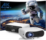 Nutikas 4K projektor LED p&auml;evavalgusprojektor 2400 ANSI HDR 10+ koos WiFi6 Bluetooth 5.4 HDMI eARC/CEC, ToF Auto Focus 40 W k&otilde;lar DB Audio kodukino, filmi&otilde;htute, m&auml;ngude, magamistoa ja fitnessi jaoks.