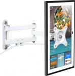 PlusAcc seinakinnitus Show 15 ja monitori jaoks - p&ouml;&ouml;ratav kallutatav riiul reguleeritav metallist klamber (valge)