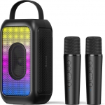 Bobtot Kaasaskantav Bluetooth-k&otilde;lar, 16 tundi aku kestvust, traadita k&otilde;lar mikrofoniga, Magic Sound, Echo ja EQ režiim, toetab AUX/USB/FM (must, 2 mikrofoniga)