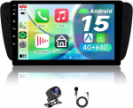 4+64G autoraadio Seat Ibiza 6j IV 2008-2014, juhtmevaba Carplay Android auto, GPS navigaator, Bluetooth 5.0 autostereo, roolijuhtimine, WiFi, 4G LTE