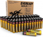 Eveready Energizer Gold AA ja AAA patareid Combo Pack (48 tk) - 1,5 V patarei koju ja kontorisse - 100% plastivaba taaskasutatav pakend - 10 aastat s&auml;ilivusaega