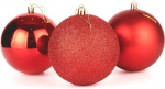 10cm / 3tk Christmas Baubles Shatterproof Red Christmas Tree Ornaments Ball Ornaments Baubles Christmas Decoration Holiday Decoration Shiny Matte Glitter