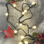 EMOS LED Fairy Lights Warm White sise- ja v&auml;litingimustes kasutamiseks, 20 m pikkune j&otilde;uluvalgustus 200 LED-iga pallikujulisel kujul, 6-tunnine taimeri funktsioon, toiteallikas ja trafo, pidude, j&otilde;ulude jaoks,