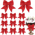 J&otilde;ulukummardused 12 punast kummardust pakk J&otilde;ulupuu Glitter kummardused J&otilde;ulupuu kaunistus J&otilde;ulukummardused J&otilde;ulupuu vibu kummardused kaunistus j&otilde;ulup&auml;rja kingituste kaunistamiseks