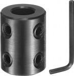 sourcing map Wellenkupplung, 0,95 cm Bohrung, 1,9 cm Au&szlig;endurchmesser, 2,5 cm L&auml;nge, schwarzer, oxidierter Stahl, starre Kupplung mit Sechskantschl&uuml;ssel f&uuml;r 3D-Drucker, Motorrad (4 Schrauben pro St&uuml;ck