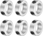 sourcing map 6 Pcs Screw Neck Set 14mm Bore Aluminum Alloy Shaft Collars 21mm OD 8mm Width Axle Boot for Linear Rod Shaft Guide