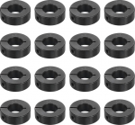 sourcing map 16 St&uuml;ck eingeteilte Schaftmanschette, 1,6 cm Bohrung, einteiliger Klemmkragen, 1-5/16 Zoll Au&szlig;endurchmesser, 7/16 Zoll Dicke, schwarzes Oxidstahl-Set, Schraubverschluss-Kragenklemme