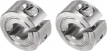 sourcing map Pack of 2 Single Split Clamp Shaft Collar 1/4 Inch Bore One Piece Tension Collar, 11/16 Inch OD, 5/16 Inch Width, 304 Stainless Steel CV Boot Clamp, Set Screw Style