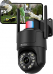 Ctronics 4K v&auml;livalvekaamera 5-kordse optilise zoomiga, v&auml;rviline/IR &ouml;&ouml;vaatlus 50 m, auto j&auml;lgimine, punane/sinine h&auml;irevalgus ja sireen, 8 eelseadistust, 5G/2.4G WiFi, APP/PC, SD 256GB/FTP/NAS