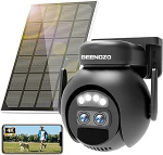 BEENOZO 4K kahe objektiiviga turvakaamera WiFi v&auml;ljas traadita p&auml;ikese IP-kaamera 360 PTZ &ouml;ise vaatega v&auml;rviline &ouml;&ouml;n&auml;gemine PIR kahesuunaline heli IP66