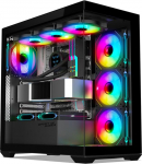 Spirit of Gamer - Spark Artic, PC Gaming Case akvaarium RGB, ATX/MATX/MITX &uuml;hilduv, sisaldab 6 x 120 mm ARGB ventilaatorit, t&uuml;hi Mid Tower Gaming 4 mm karastatud klaasist esi- ja k&uuml;lgklaasiga