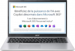 Acer Aspire 1 A115-32-C3AK Ordinateur Portable 15.6" FHD (Intel&reg; Celeron&reg; N4500, Ram 4 Go, 128 Go eMMC, Intel UHD Graphic, Windows 11) - Clavier AZERTY, s&uuml;learvuti Gris + Microsoft 365 Personnel Inclusion