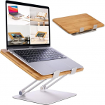 HENNEZ Laptop Stand Wood Height Adjustable - Notebook Stand/MacBook Stand - Laptop Holder, Riser for Desk - Laptop Stand - Laptop Stand
