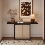 Talumajapidamise konsoollaud Marmorist konsool esikusse Diivanilaud Kaasaegne sissep&auml;&auml;sukonsool 31,5-tolline must koridorilaud elutoa esikusse koridori jaoks