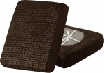 SYLC Diivan &Uuml;berzug F&uuml;r Sitzfl&auml;che Samt R&auml;ndelung, Stretch Schonbez&uuml;ge F&uuml;r Sofa Sitzkissenbezug/Wohnwagenpolster Sitzgruppe/Gartenm&ouml;bel Sitzbank Auflagen (Coffee,1pc Chaise Lounge)