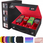 Commander Deck Box, Trading Card Storage Box with Commander Display for Magic the Gathering (MTG)/TCG/YuGiOh/Sport Card, m&auml;ngukaartide paki kast kandek&auml;epidemega ja 4 kaardijaga ja 24 jagajaga.