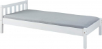 Inter Link - Puidust voodi - Voodiraam - Noortevoodi K&uuml;lalisvoodi - &Uuml;heinimesevoodi - Moodne voodi massiivsest m&auml;nnipuidust - Ilma lamelliraamita - Valge lakitud - Vilmar 90 x 200 cm