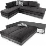 Spring Core nurgadiivan B306/T223/H95 cm p&uuml;siv magamisalus, kaheinimesevoodi magamisfunktsioon, k&uuml;lma vahtpolster, voodikast, riiul, p&ouml;&ouml;rlev osa paremale, mikrokiudkate antratsiit, korpus kunstnahast hall / 15106